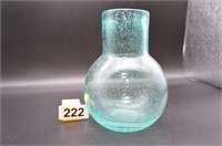 Pretty aqua colored glass vase with bubbles