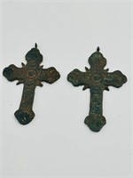 2 cross Ancient Byzantine Reliquary  C.6th-9th