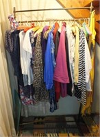 CLOTHING RACK W/ CONTENTS