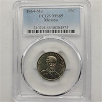 1964 PCGS MS65 MEXICO 25 CENT