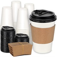 Naturecon 12 oz White Paper Coffee Cups: 150 Pack