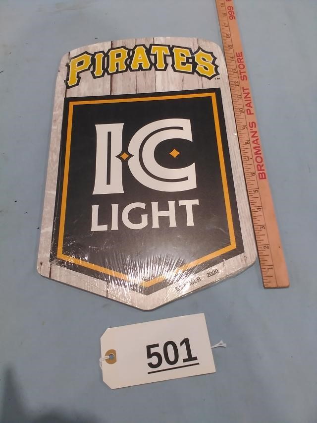 Pirates IC Light Wood Sign
