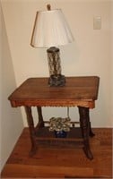 Vintage Parlor Table & Lamp