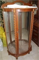 Curved Glass Lighted Curio Cabinet