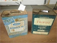 Ford Hyd. Oil + Trophy Motor Oil w/ Contents!
