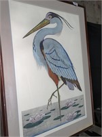 Beautiful 702/750 Signed Dan Mitra Blue Heron