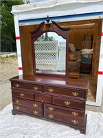 Big Wooden Dresser With Detachable Wooden Mirror