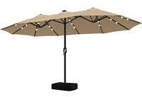 ABCCANOPY 15FT Patio Umbrella with Solar Lights D