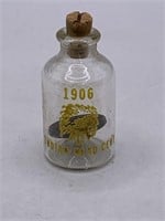 1906 INDIAN HEAD PENNY CENT COIN IN A GLASS BOTTLE