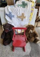 Kids Rocking Chair, 2 Big Bears & Kids Quilt