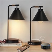 VIHEI Black Touch Nightstand Lamp, Dimmable Indus