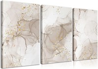 Beige Gold Gray Marble Canvas Wall Art