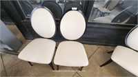 Metal Framed White padded Chairs 2 cut