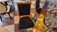 8 Wood Framed Padded Chairs