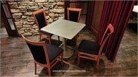 lot of 4 Wood Framed Padded Chairs