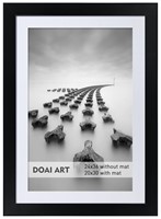 DOAI ART 24x36 Poster Frame Black without Mat or