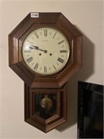 Emperor Wood Wall Clock Pendulum 25"
