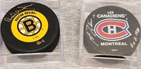 Z - MONTREAL & BOSTON SIGNED NHL PUCKS (P224)