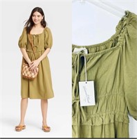 (M) Green Womens Midi Dress