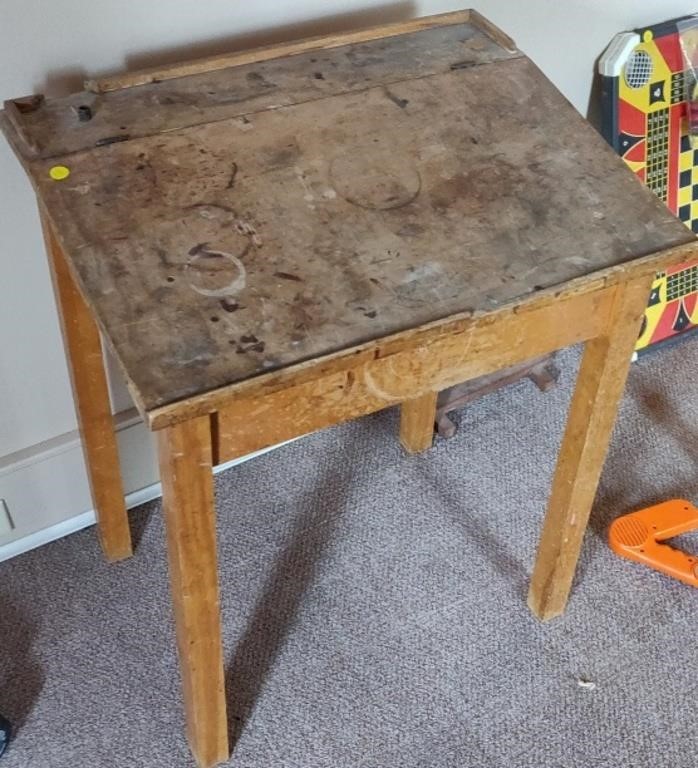 Vintage Wooden School Desk