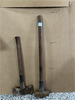 Vintage Double Sided Wood Axes & Sledgehammer