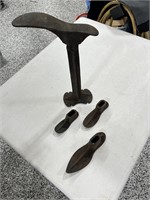 Antique Cast Iron Cobblers Shoe Maker Repair Set