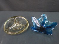 2 VINTAGE GLASS CANDY & NUT DISHES