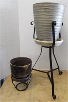 2 Plant Stands with Pots