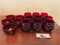 Ruby red glassware and cups