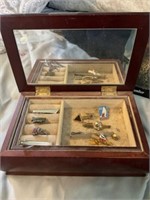 Jewelry box with tie clips and misc