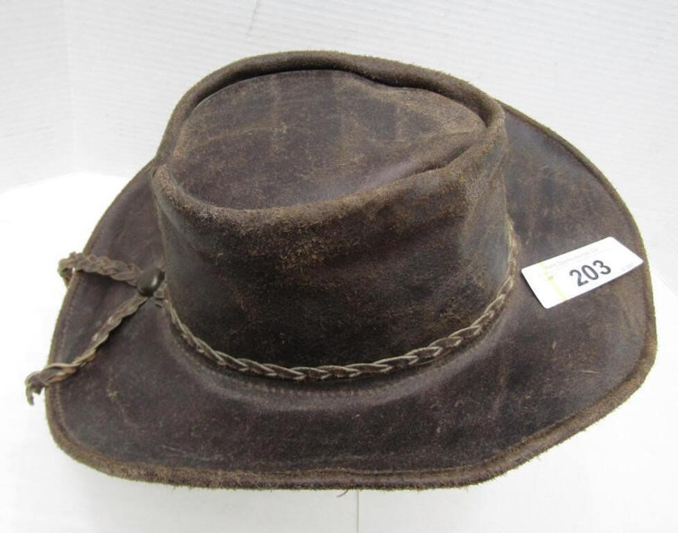 Leather Cowboy Hat size Medium