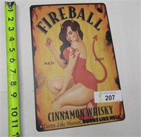 Fireball Metal Sign
