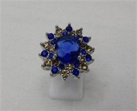 Blue Stone Fashion Ring Sz 7