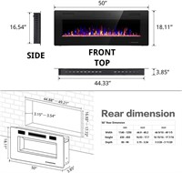 R.W.FLAME Electric Fireplace 50 inch