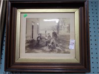 FRAMED VINTAGE FAMILY PORTRAIT PHOTO 16x14