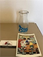 Blue Bunny Ice Cream Bottle and Postcard