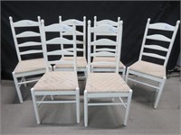 SET 6 WHITE WOODEN DINERS