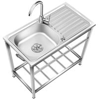 Outdoor Free Standing Sink, Utility Stainless Ste