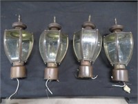 SET 4 METAL LAMP POST LIGHT FIXTURES