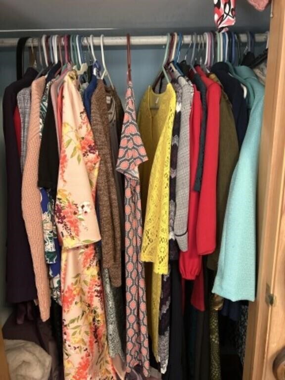Women’s clothes, closet contents