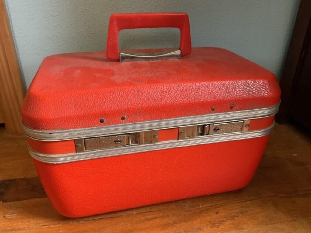 Vintage Orange Train Case