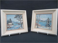 2 FRAMED OIL PAINTINGS SIGNED Y. COX