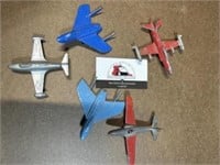 Vintage metal toy planes, tootsie toy