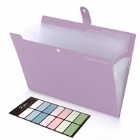 SKYDUE File Folder with Labels, Accordion File Or