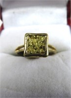 14KT YELLOW GOLD NUGGET RING SIZE 6