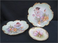 3 PCS LIMOGES  WALL PLATES