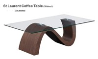 ZUO LAURENT COFFEE TABLE BASE WALNUT NO GLASS TOP