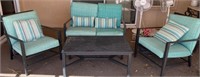 11 - PATIO SEATING SET W/ TABLE & TOSS PILLOWS