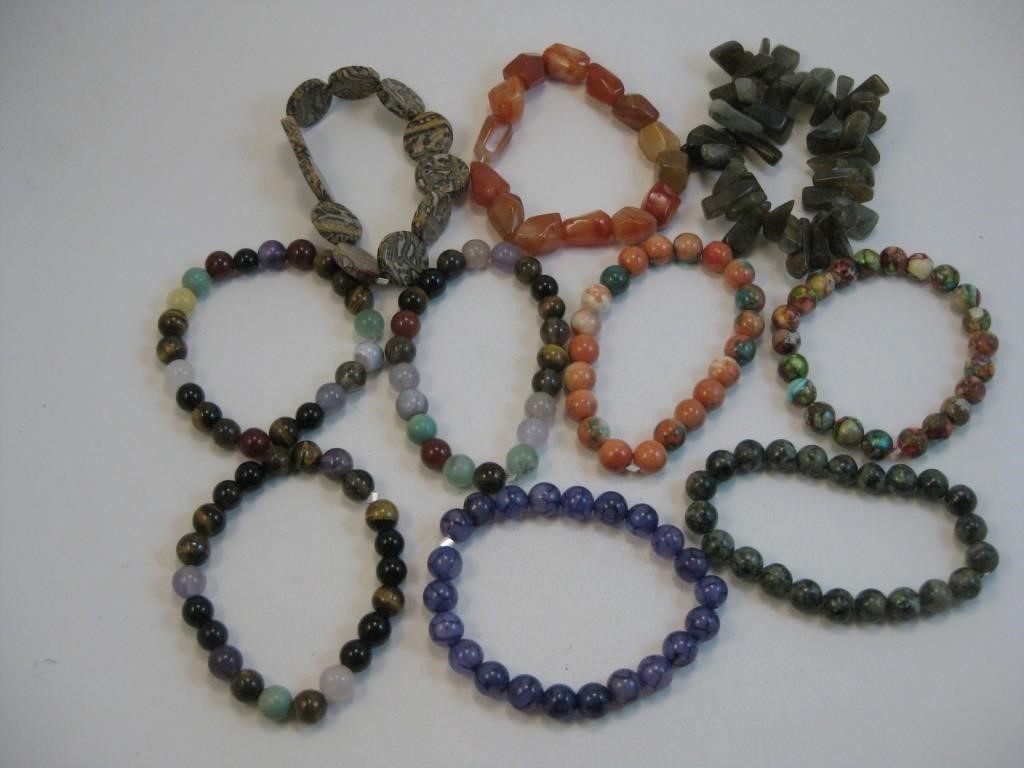 Ten Gemstone Stretchy Bracelets