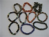 Ten Gemstone Stretchy Bracelets